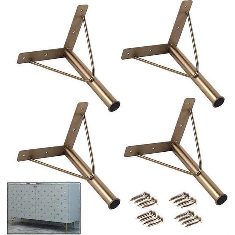 Pieds de meubles, pieds de support en acier inoxydable, pieds de meuble de salle de bain dorés, pieds de meuble TV, pieds de canapé, quincaillerie pour pieds de meubles, pieds de remplacement pour can (1/5)