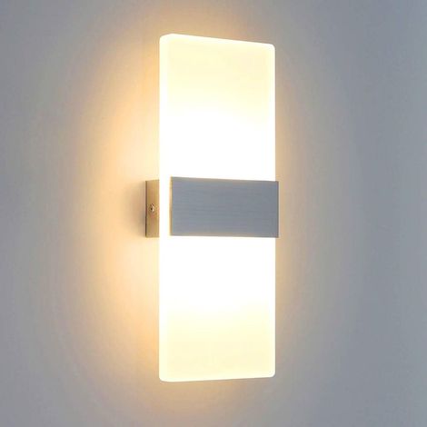 Applique Murale Intérieure 6W LED Moderne Applique Murale Aluminium Acrylique Luminaire pour Chambre Chevet Couloir Salon Bureau Restaurant Bar Hôtel Lit Blanc Chaud (1/5)