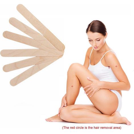 100nets en bois, applicateurs de cire, spatules pour épilation, sourcils, visage, zones détaillées (1/5)