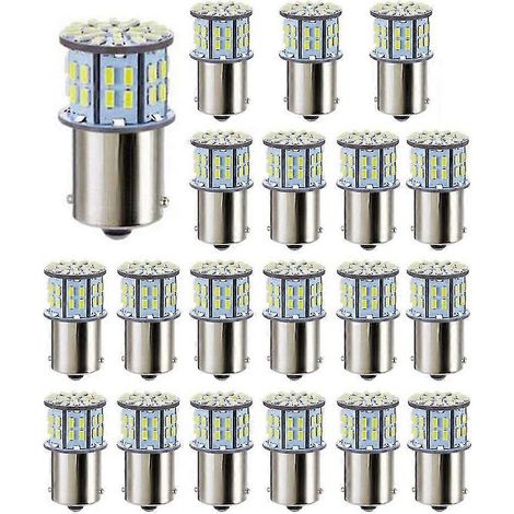 20 ampoules LED ultra-lumineuses 3014 50-SMD blanches 1156 1141 1003 Ba15s pour éclairage de remorque marine-AquaForge (1/3)