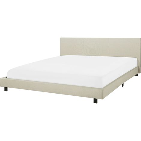 Cama de agua moderna con colchón de tela beige 180 x 200 cm Albi