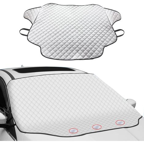 Parasol magnético para parabrisas de coche [193 x 126 cm] – Protección UV y contra el calor, parasol universal y plegable para coche – Tamaño universal, color plata y duradero (1/5)