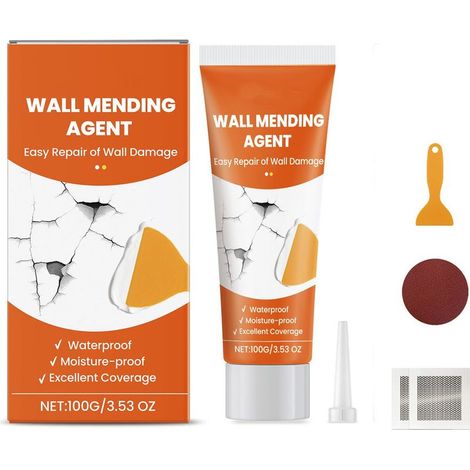 Agent de réparation murale, Kit de réparation pour cloisons sèches, Kit de rebouchage mural, Produit de colmatage, Rebouchage simple des trous et réparation efficace des fissures, Réparation (1/5)