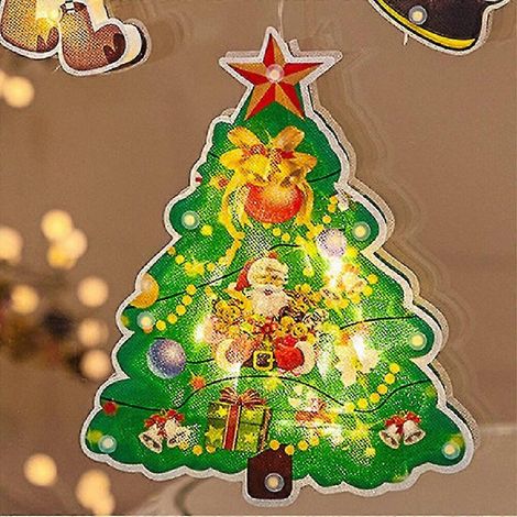 Weihnachts-Saugnapflampe, Hängeleuchte, Weihnachtsmann, festliche Atmosphäre, Fensterdekoration, Stern-Pendelleuchte (1/4)