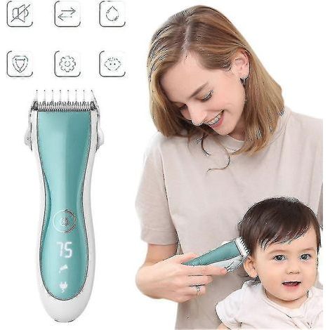 Nouvelle tondeuse électronique pour bébé 2024, kit de tondeuse silencieuse pour enfants, lame en céramique sécurisée USB (1/5)