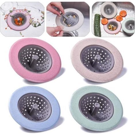Filtro per tappo di scarico - Non specificato - 4 pezzi - Forte adsorbimento - Flessibile - Ideale per scarichi (1/4)