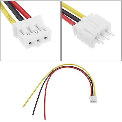 Lot de 20 connecteurs JST 2.0 PH à 3 Broches Comprenant 20 Mini connecteurs Femelles à 3 Broches avec cable de 150 mm et 20 connecteurs Micro males à 3 Broches (1/3)