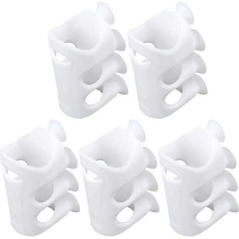 SHINEOFI Lot de 5 supports de pommeau de douche pratiques en silicone avec ventouses, pommeau de douche réutilisable et amovible (1/5)