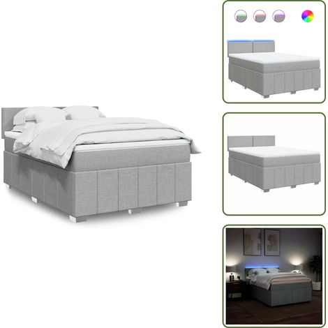 Boxspringbett mit Matratze Hellgrau 140x200 cm Stoff - Boxspringbett - Boxspringbetten - Bett - Bettgestell (1/5)