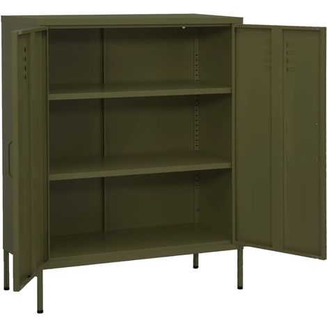 Aufbewahrungsschrank Olivgrün 80x35x101,5 cm Stahl
