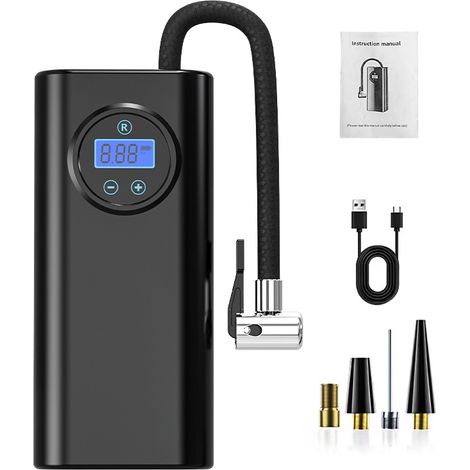 Mini-Elektroluftpumpe 3000 mAh – Digitales LCD-Display – LED-Beleuchtung (1/3)