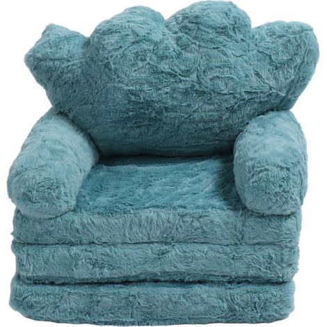 Fauteuil pliant vert, canapé-lit en forme de couronne, mignon, doux et confortable, pour enfants (garçons et filles), idéal pour la maison, l'école et la maternelle, 3 couches (1/5)