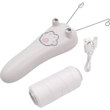 POFET pilateur à Fil électrique pour Le Visage, épilateur à Fil Physique, Tondeuse à Cheveux en Fil de Coton, Bras pour Femmes Visage aisselles - Blanc