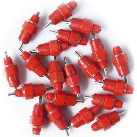 20 Pcs Eau Tetine Poulet Alimentateur Fournitures de Volaille Poule Vis dans le Style (1/4)