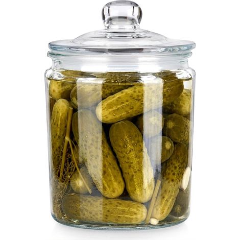 Recipiente de vidrio para almacenar alimentos de 2 l con tapa hermética