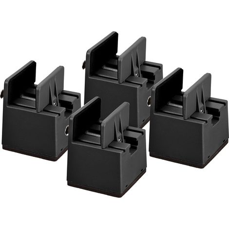 Rehausseur de siège réglable avec pédale - Siège rehausseur robuste pour meubles - Convient aux canapés, bureaux, armoires - Lot de 4 - Noir - 12,7 x