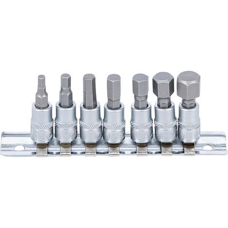 7-teiliger Steckschlüsselsatz, 6,3 mm Vierkantantrieb, 4–12 mm Innensechskantantrieb, Chrom-Vanadium-Stahl (1/3)
