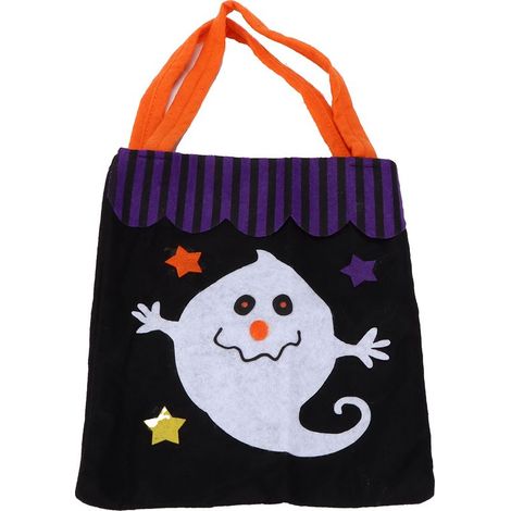 Sac fourre-tout Halloween réutilisable avec anses, idéal fêtes Thanksgiving, quotidien, motif fantôme (1/5)
