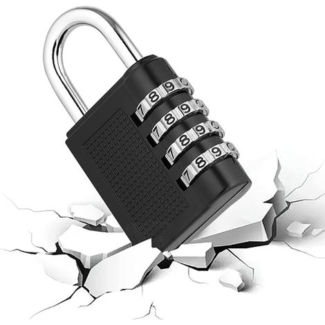 Cadenas universel à combinaison à quatre chiffres, antivol et durable, adapté aux armoires, sacs et salles de sport. (1/3)