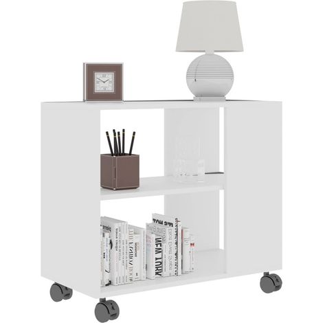 FIMEI Table d'appoint Blanc 70x35x55 cm Bois d'ingénierie (1/5)