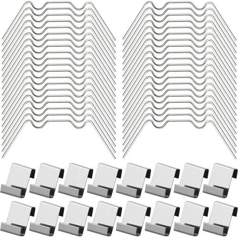 100Pcs Clips de Vitrage pour Serre Inclure 50Type W Serre Pinces en Acier Inoxydable et 50 Clips de Type Z pour Vitre de Serre