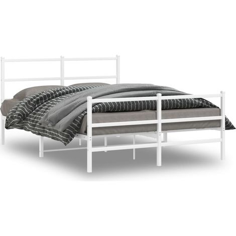 Maison Exclusive - Cadre de lit métal sans matelas et pied de lit blanc 140x200 cm (1/5)