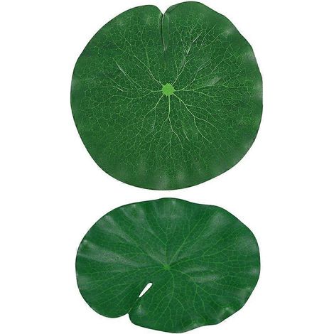 Deux feuilles de lotus artificielles ornent un étang flottant ornements réalistes en forme de feuille de lotus artificielle verte. (1/5)