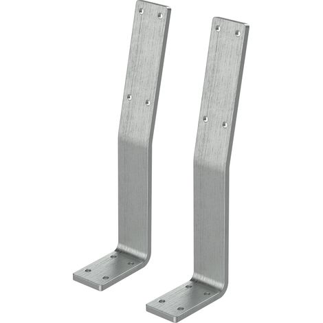 ML-Design 2 Pezzi Supporto per Schienale di Panca Industriale Argento in Acciaio 345x90x50 mm Supporti per Schienale per Seduta per Panche Letti e Sedie Profilo Porta-Schienale Schienale da Avvitare
