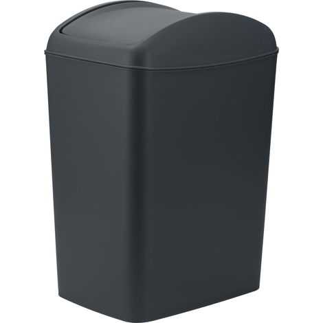 Cubo de basura basculante Galicja Slim de 5 L para residuos de basura, antracita, estrecho, 1 unidad.