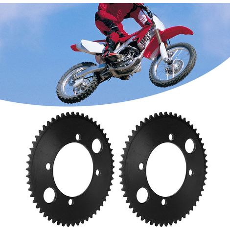 2 pignons arrière 25H 55T 54 mm compatibles avec mini-motos, quads et VTT 47cc et 49cc (noir) (1/5)
