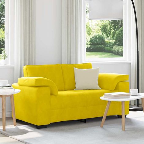 Zweisitzer-Sofa Gelb 120 cm Samt vidaXL (1/5)