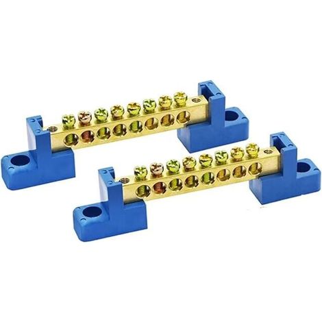 Stück 8-Positionen-Kupferklemmenblock, einreihiger Schraubklemmenblock für Verteilerkasten, Verteilerschrankverkabelung (8-Positionen-Kupferklemmenblock) (1/4)