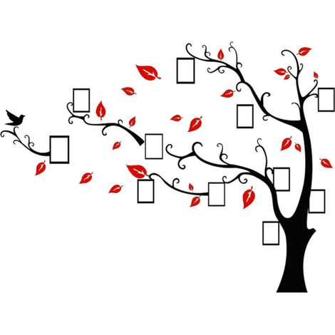 1 Sticker mural arbre 3D, acrylique, avec cadre photo, pour chambre enfant, salon (1/5)