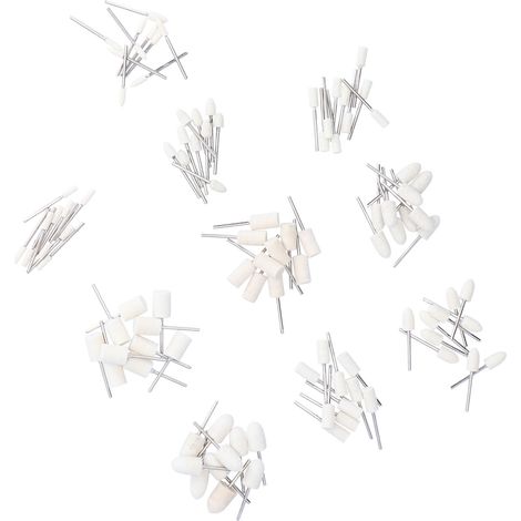 Kit de 100 têtes de polissage en feutre de laine, roues de polissage cylindriques coniques pour le bricolage (1/5)