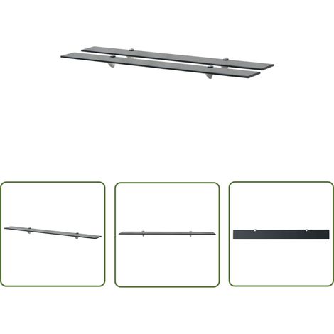 The Living Store Schweberegale 2 Stk. Glas 100x10 cm 8 mm - Wandregal - Glasregal - Modernes Regal - Schwebendes Regal - Badezimmerregal (1/5)