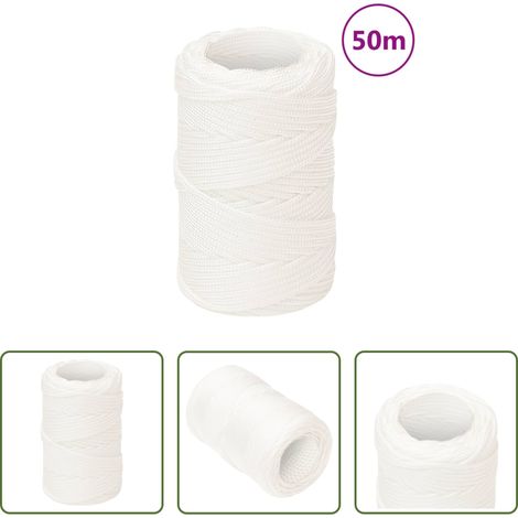 vidaXL Polypropylenseil -  Bootsseil Weiß 2 mm 50 m Polypropylen (1/5)