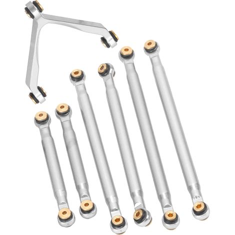 Kit de Suspension Argent pour Voiture RC Axial SCX24 C10 1/24, Tiges de Direction et Liaison (1/5)