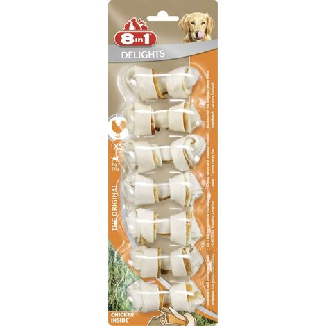 8in1 Kauknochen Delights Chicken XS Leckerli Kausnack Hundefutter