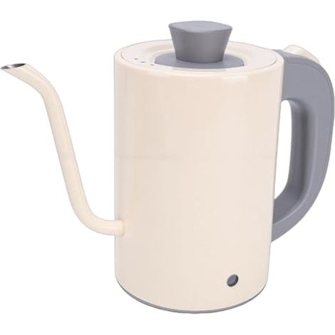 Bouilloire électrique à col de cygne 600 W 800 ml en acier inoxydable, idéale pour verser l'eau chaude sur le café. Contrôle précis de la température pour la cuisine (prise européenne 220 V). (1/3)