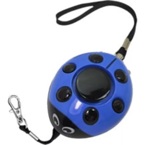 Alarme personnelle sac à main défense 130 dB - imitation cri humain aigu d'alerte de détresse coccinelle - Bleu (1/2)