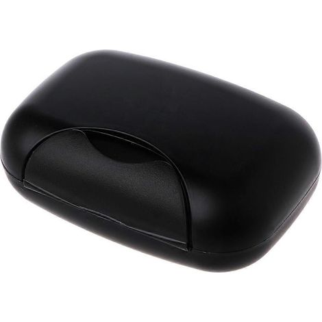 Boîte à savon portable en plastique avec couvercle pour salle de bain, idéale pour la douche, les voyages et la randonnée (blanche). (1/5)
