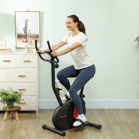 Bicicleta Estática con Resistencia Magnética Ajustable Sensor Pantalla LCD y Asiento Regulable 88x50,5x131,5 cm Negro (1/5)