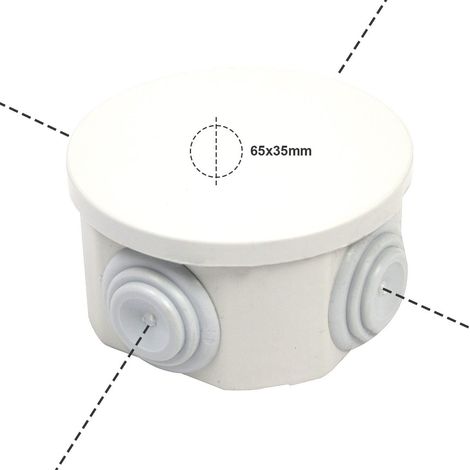 Scatola Di Derivazione Da Parete Stagna IP44 Con 4 Uscite Passacavi Tonda D65X35mm Coperchio A Pressione (1/2)