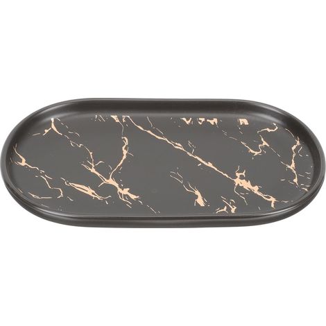 Plateau de rangement en céramique OUNONA , motif marbre , multifonctionnel pour salle bain , idéal l (1/5)