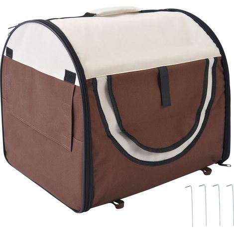 Sac de transport pour chien et chat caisse de transport pliable pour animaux adaptée à la voiture grand confort respirant avec coussin amovible 46 x 36 x 41 cm (1/5)