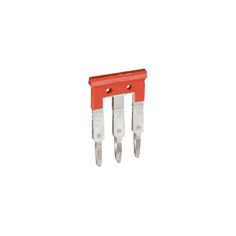 Peigne pour 3 blocs de jonction à vis ou ressort viking 3 pas 8mm rouge LEGRAND 037507 (1/2)