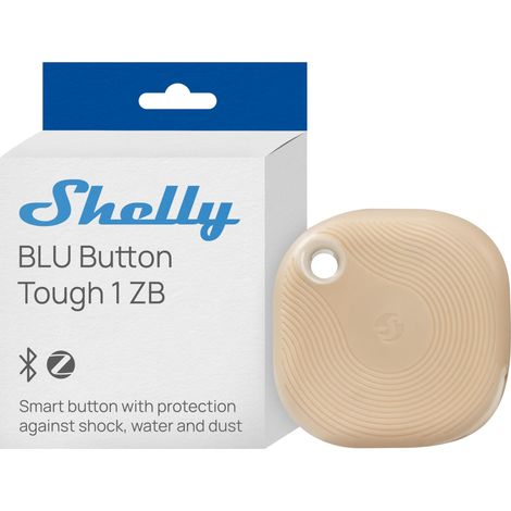 SHELLY BLU BUTTON TOUGH 1 ZB MOKKA - BOUTON DE DOMITUQUE ZIGBEE ET BLUETOOTH, TÉLÉCOMMANDE DISPOSITIFS, SCÈNES INTELLIGENTS, MUL