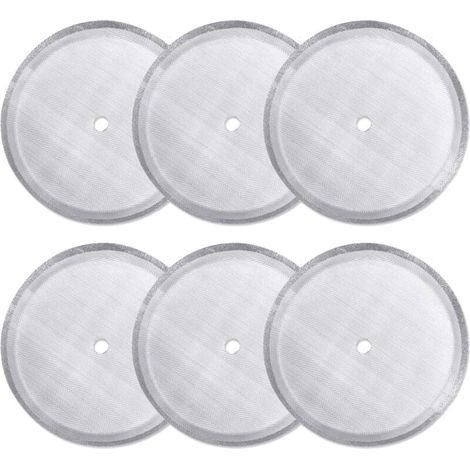 YMYNY 6er-Pack Ersatzsiebfilter für French Press, wiederverwendbare Edelstahl-Netzfilter für universelle French-Press-Kaffeemaschinen mit 1000 ml/34 oz/8 Tassen (1/4)