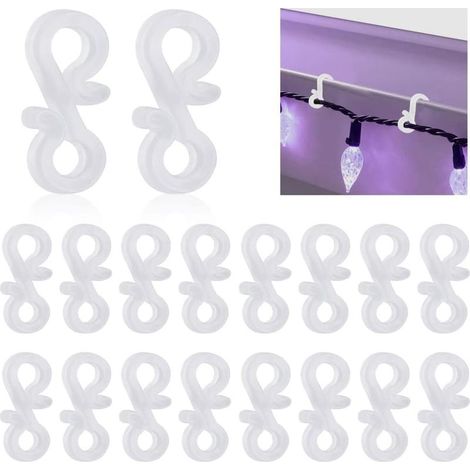 Paquete de 150 mini ganchos de plástico resistentes a la intemperie para canalones, ideales para Navidad. (1/5)