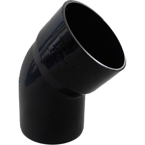 Coude Mâle femelle Ø80 à 45° ep 3,2 mm noir (1/2)
